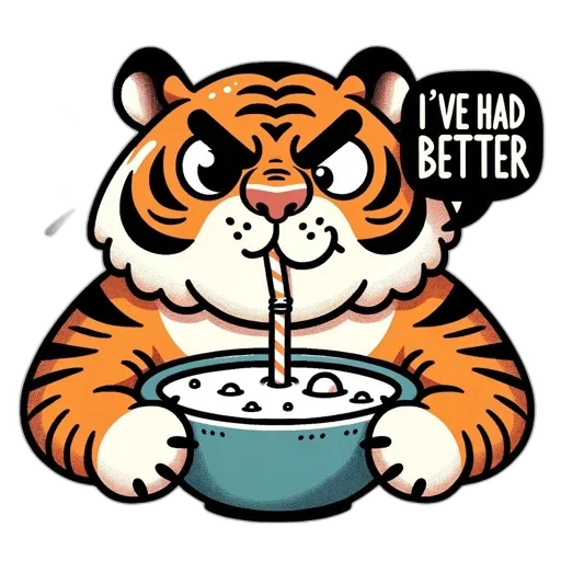 food, animal, cartoon, tiger transparent PNG cut-out