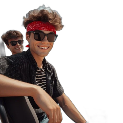 3d render, two, young, men transparent PNG cut-out