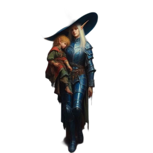 hat, jacket, staff, sword transparent PNG cut-out