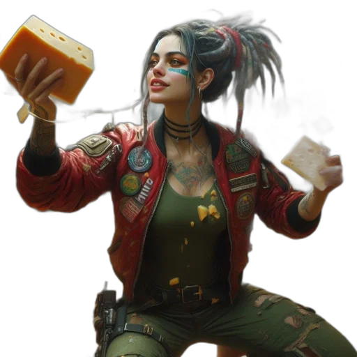 jacket, food, concept art, cyberpunk transparent PNG cut-out
