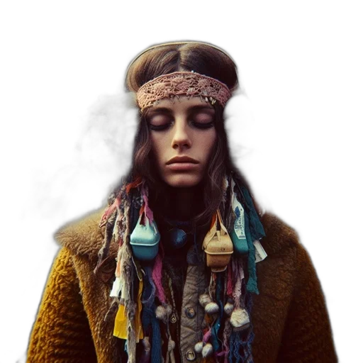 face, jacket, jewelry, hat transparent PNG cut-out