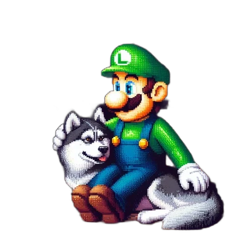 animal, creature, staff, pixel art transparent PNG cut-out