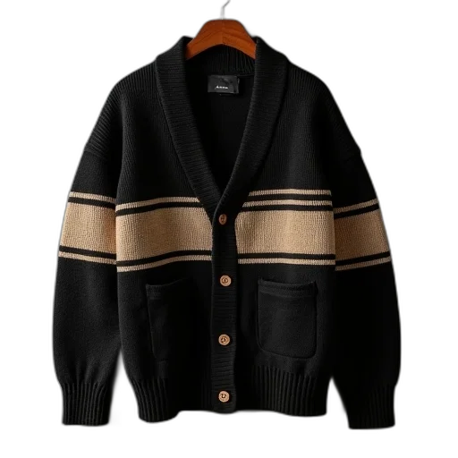 jacket, striped, wool, cash transparent PNG cut-out