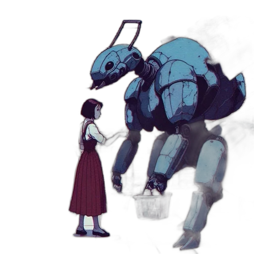 robot, creature, dress, weapon transparent PNG cut-out