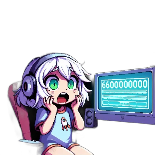 robot, pixel art, anime, vaporwave transparent PNG cut-out