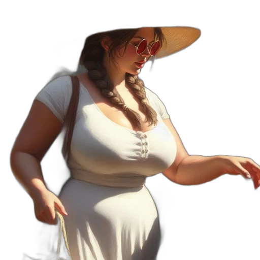 dress, hat, staff, creature transparent PNG cut-out