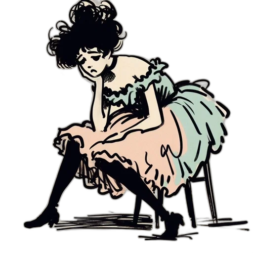 dress, cartoon, concept art, watercolor transparent PNG cut-out