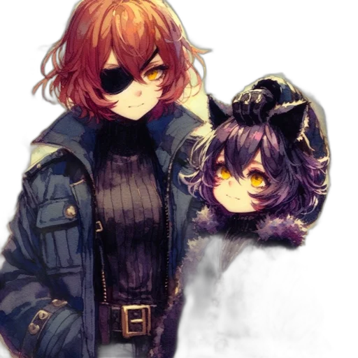 mask, jacket, weapon, staff transparent PNG cut-out