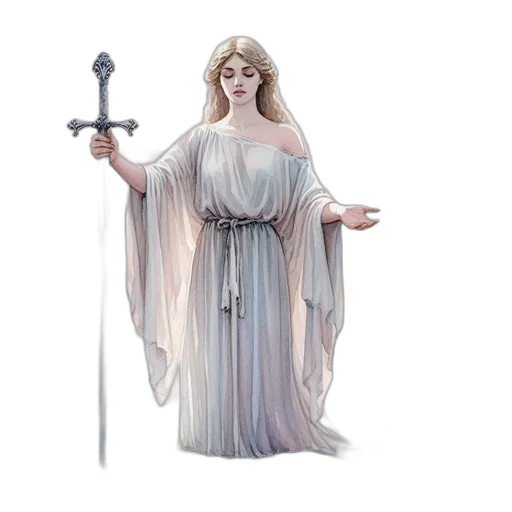 sword, staff, dress, jewelry transparent PNG cut-out
