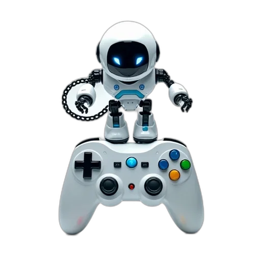 robot, 3d render, concept art, pixel art transparent PNG cut-out