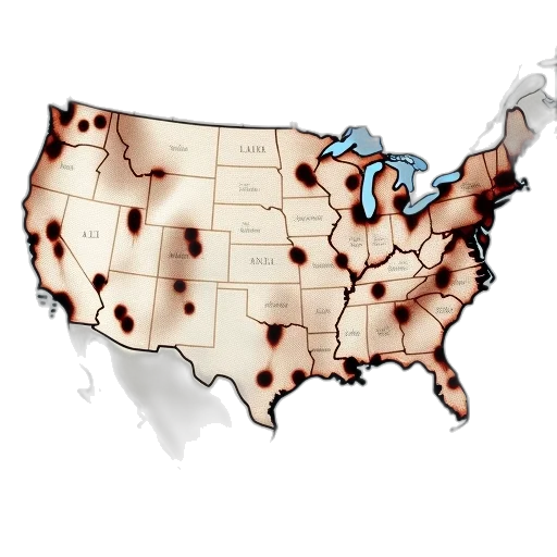 map, united, states, america transparent PNG cut-out