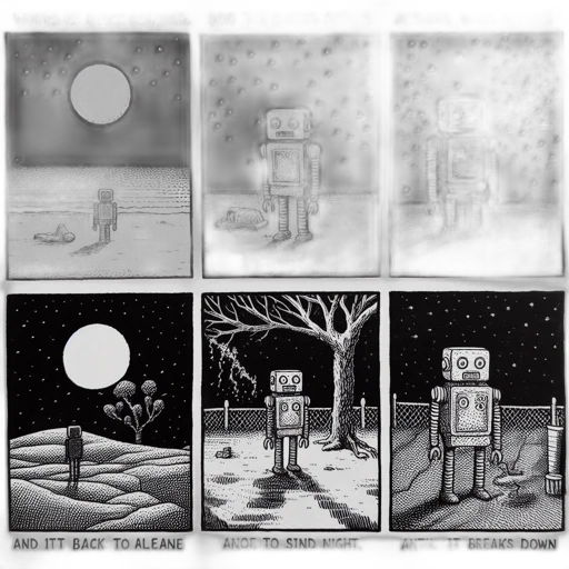 robot, comic book art, concept art, pixel art transparent PNG cut-out