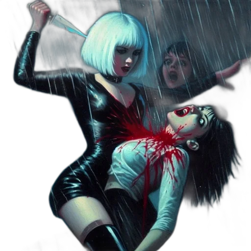 comic book art, concept art, cyberpunk, neon lights transparent PNG cut-out