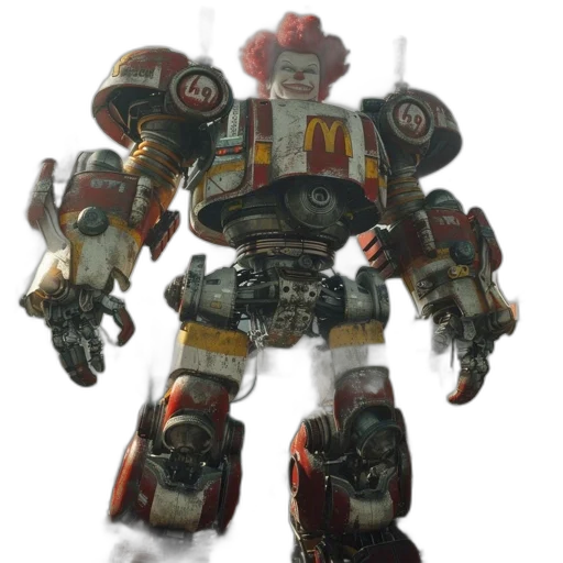 robot, weapon, concept art, 3d render transparent PNG cut-out