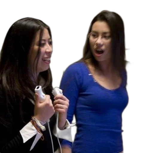 staff, two, women, play transparent PNG cut-out