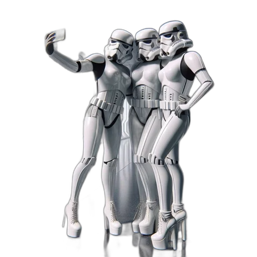 robot, staff, concept art, 3d render transparent PNG cut-out