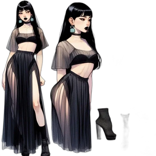 dress, concept art, fantasy art, pixel art transparent PNG cut-out