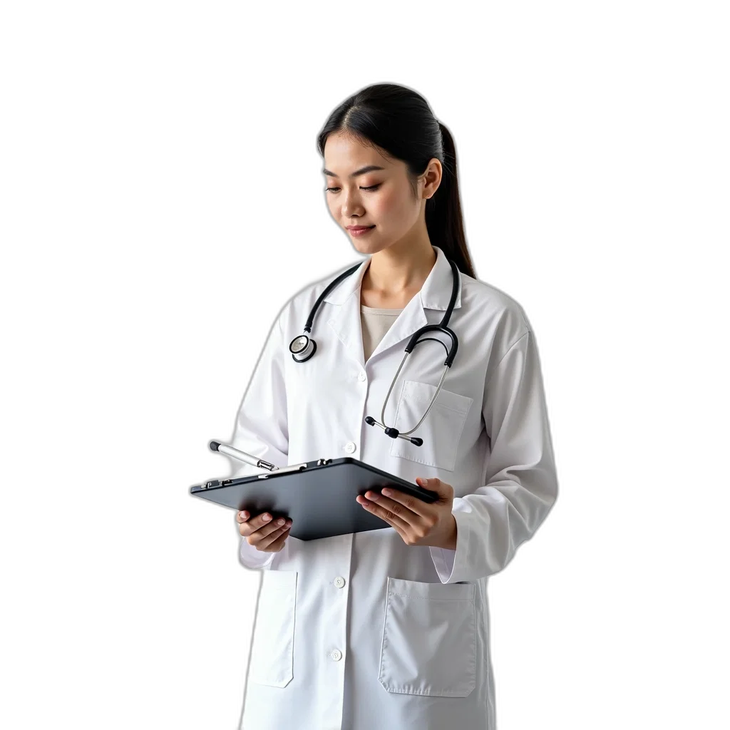 staff, person, white, coat transparent PNG cut-out