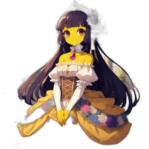 staff, dress, crown, flower transparent PNG cut-out