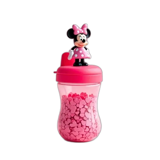 bottle, 3d render, pink, sippy transparent PNG cut-out