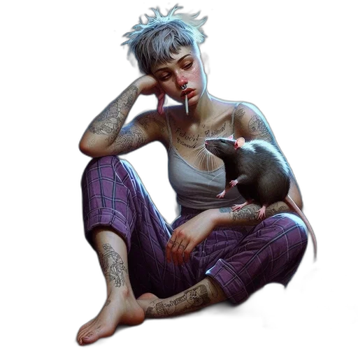 concept art, fantasy art, cyberpunk, pixel art transparent PNG cut-out