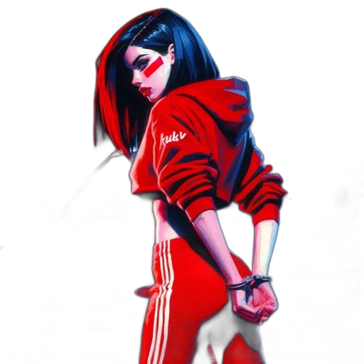jacket, staff, weapon, mask transparent PNG cut-out