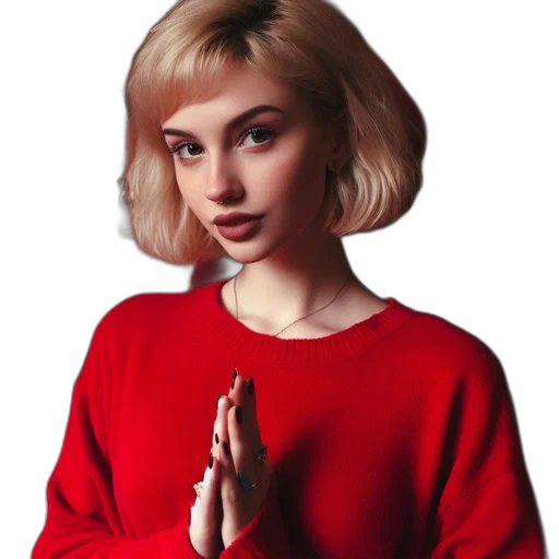 jacket, hair, face, dress transparent PNG cut-out