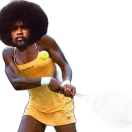 hair, tennis, player, yellow transparent PNG cut-out