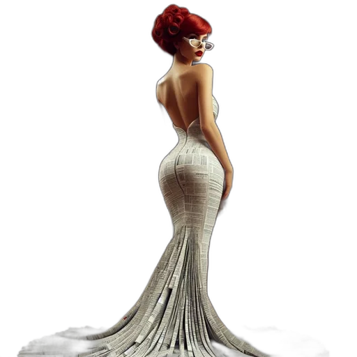 dress, concept art, 3d render, fantasy art transparent PNG cut-out