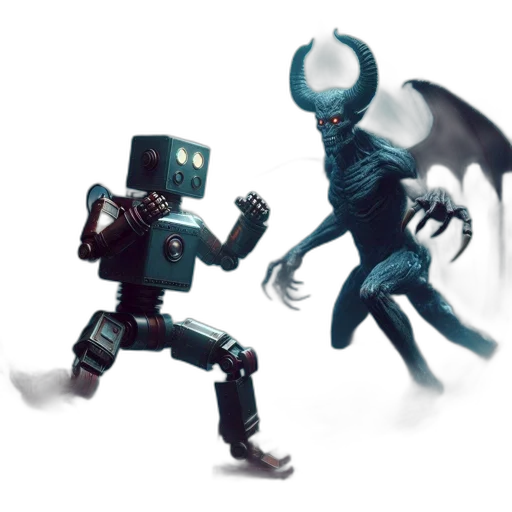 robot, creature, concept art, pixel art transparent PNG cut-out