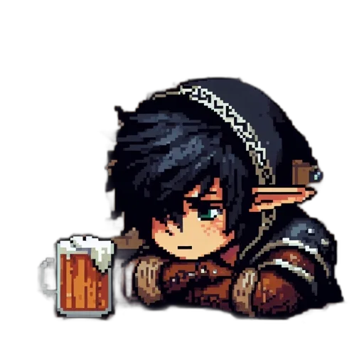 bottle, dragon, pixel art, fantasy art transparent PNG cut-out