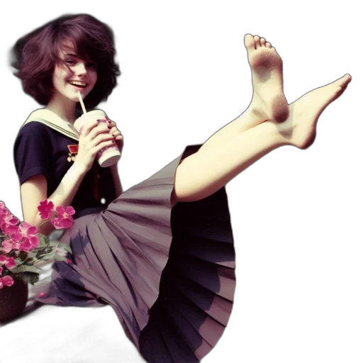 dress, flower, shoes, photorealistic transparent PNG cut-out
