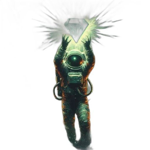 robot, mask, creature, staff transparent PNG cut-out