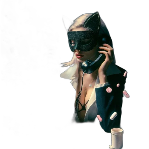 mask, staff, jacket, hat transparent PNG cut-out