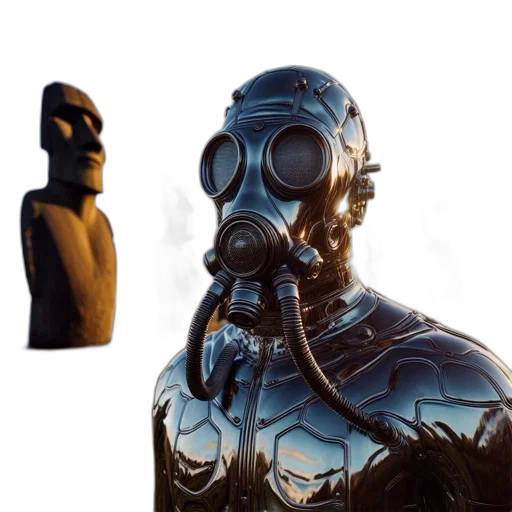 robot, mask, face, concept art transparent PNG cut-out