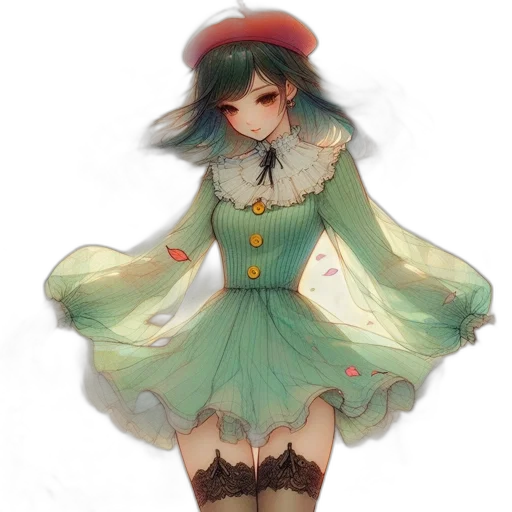 dress, hat, staff, crown transparent PNG cut-out