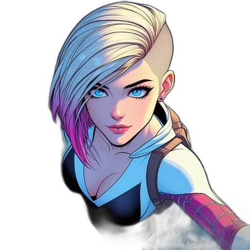 face, jacket, robot, comic book art transparent PNG cut-out