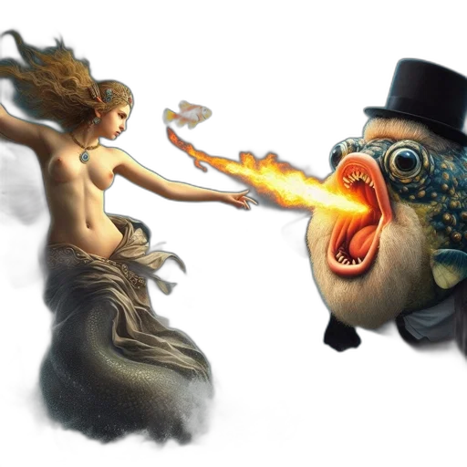 concept art, fantasy art, fire, woman transparent PNG cut-out