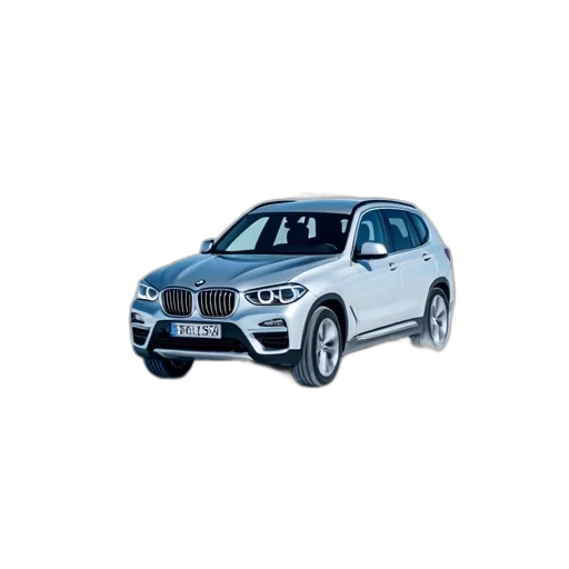 car, silver, bmw, suv transparent PNG cut-out