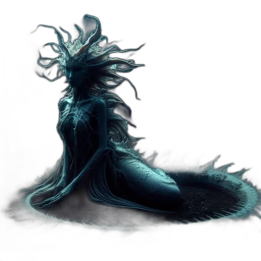 creature, dragon, hair, dress transparent PNG cut-out