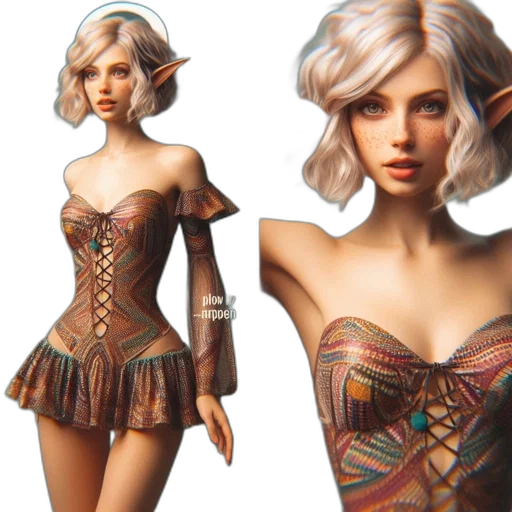 dress, fantasy art, concept art, 3d render transparent PNG cut-out