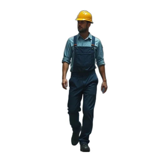 staff, robot, hat, jacket transparent PNG cut-out