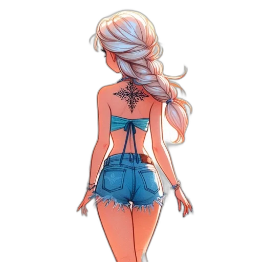 dress, flower, hair, creature transparent PNG cut-out