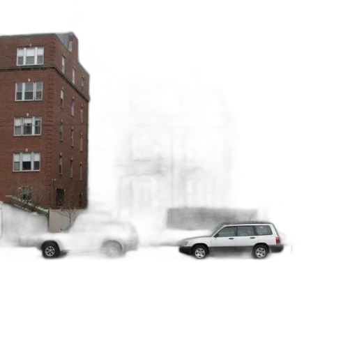 car, building, umbrella, robot transparent PNG cut-out