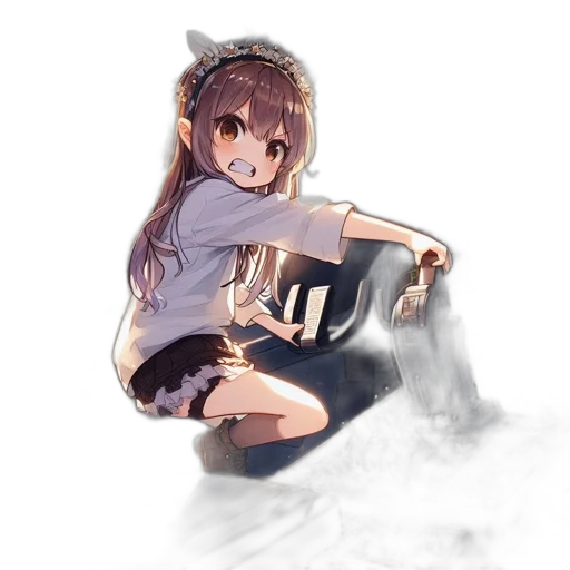 dress, staff, weapon, creature transparent PNG cut-out