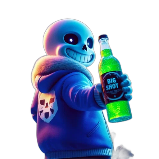 bottle, robot, jacket, creature transparent PNG cut-out