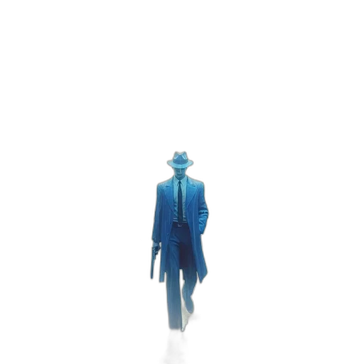 robot, jacket, staff, hat transparent PNG cut-out