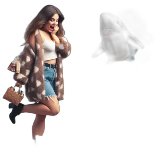 creature, jacket, dress, shoes transparent PNG cut-out