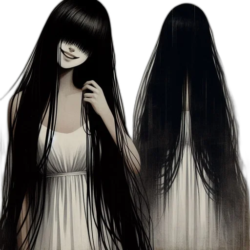 hair, mask, dress, creature transparent PNG cut-out