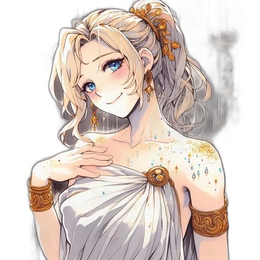 dress, jewelry, crown, staff transparent PNG cut-out